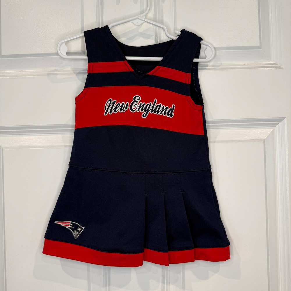 New England Patriots Kids Cheerleader Dress Navy Blue Red Size 24 Months NFL Fan
